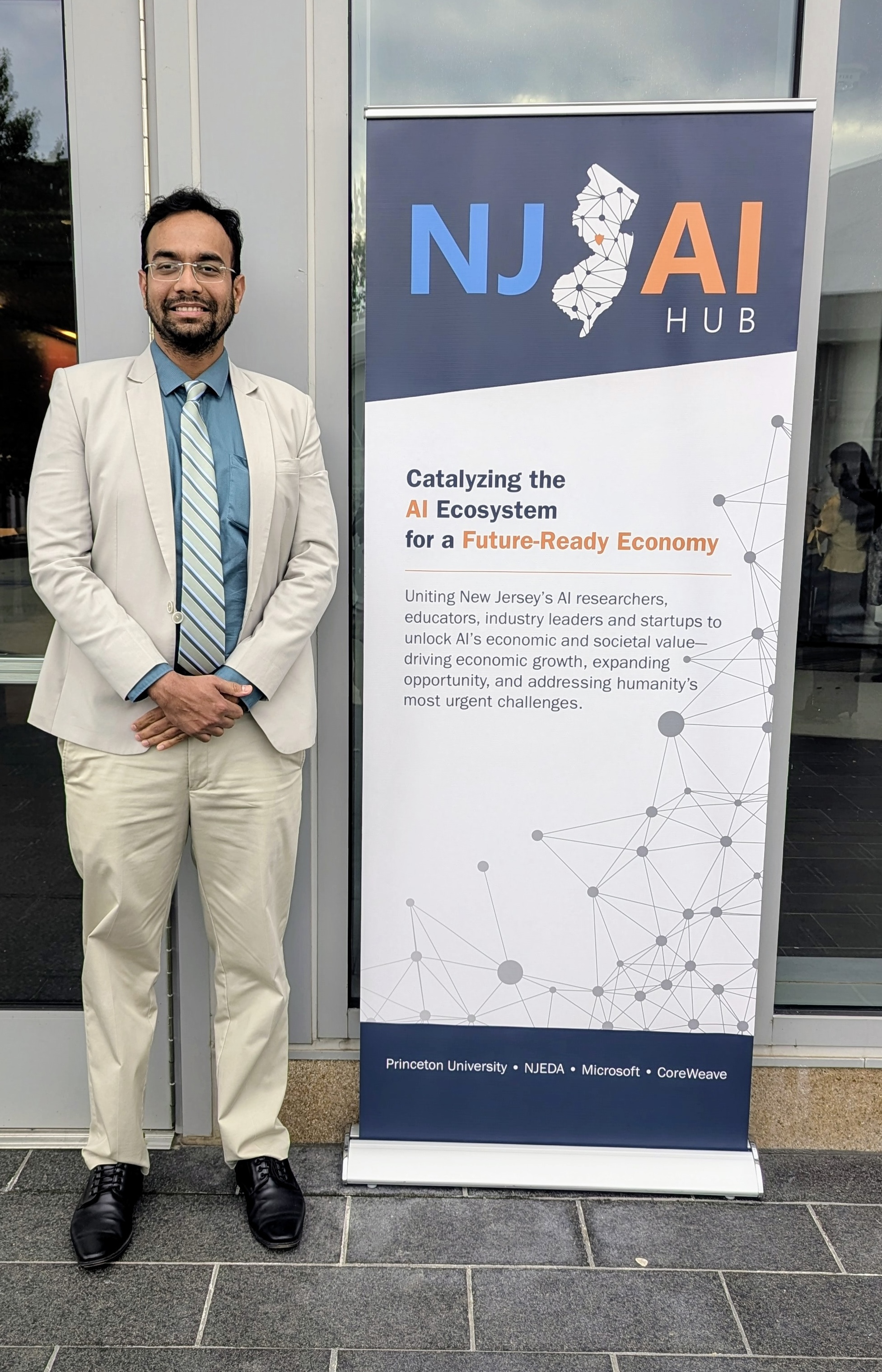 Sajid Hussain at a New Jersey AI Hub event